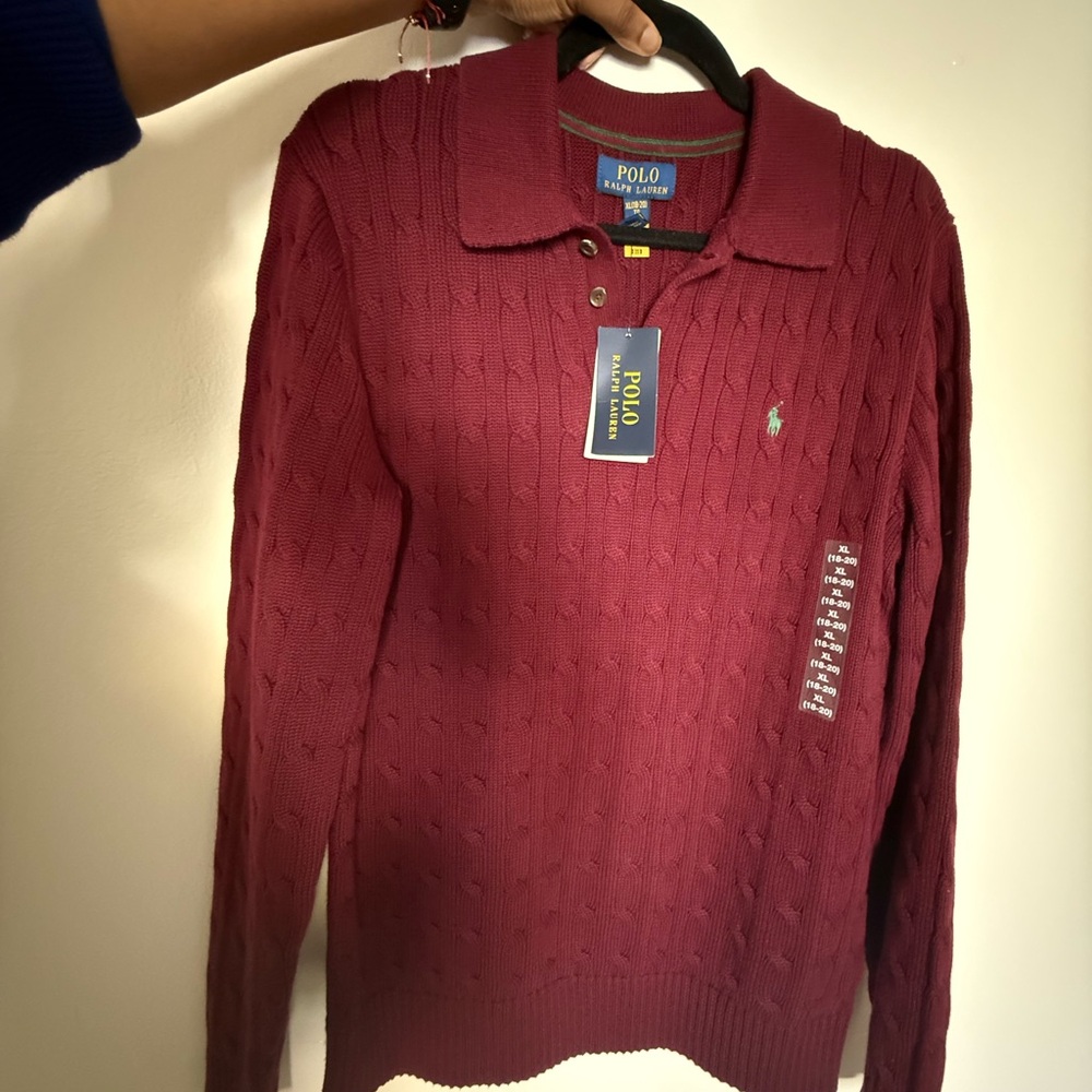 Polo Ralph Lauren Burgundy Knit Sweater - Picture 4 of 6